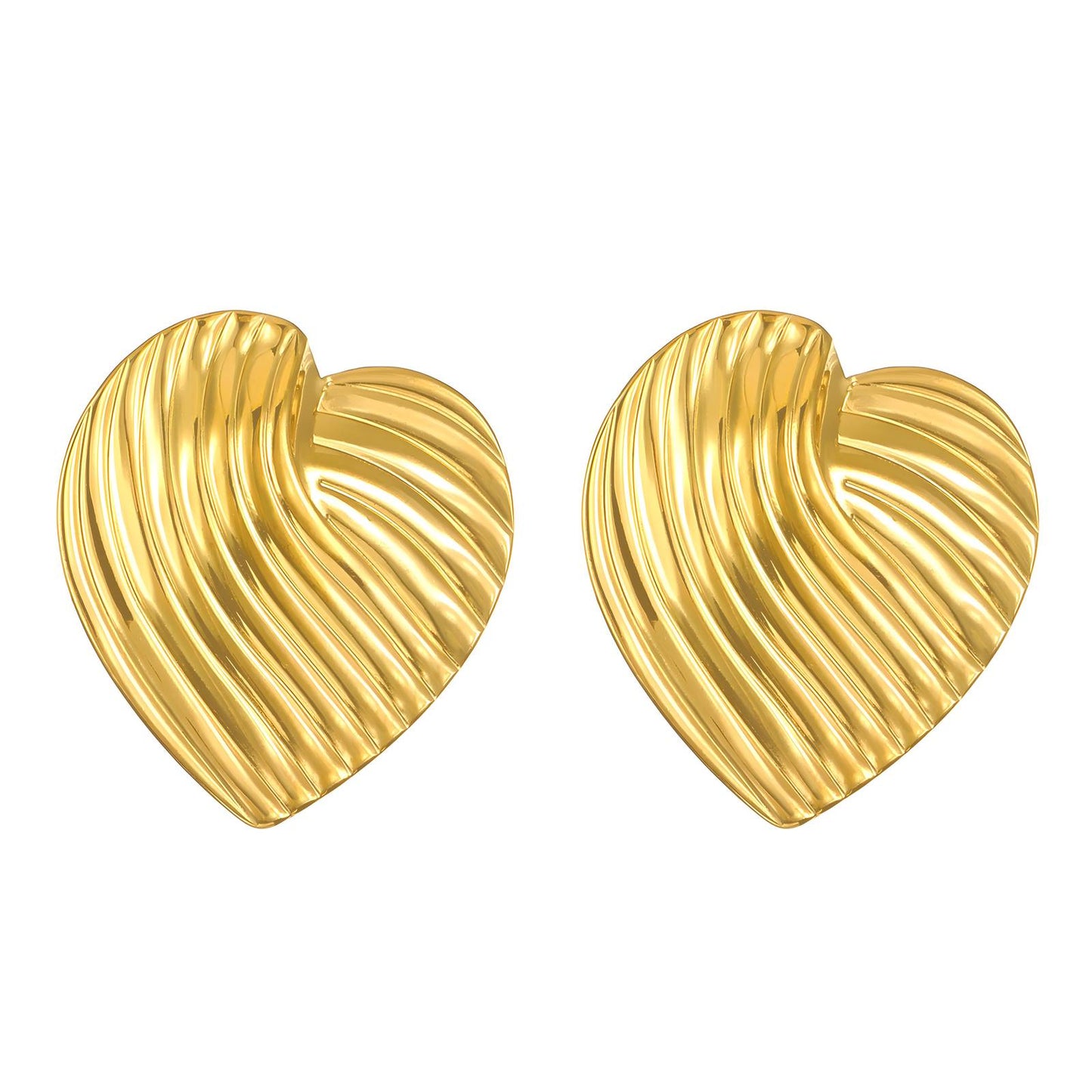 Golden Heart Stud - Earrings