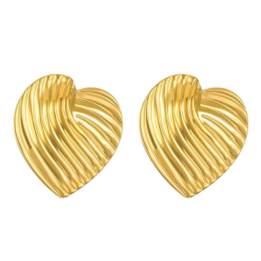 Golden Heart Stud - Earrings